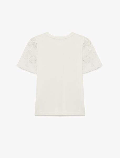 Koton Ekru Tişört 6Sal10026Ik XS - Ekru