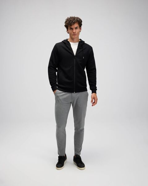 Ellesse Erkek Fermuarlı Kapüşonlu Sweat EM555 Siyah - XXL