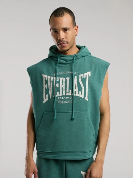 Everlast Authentic Boxing Oversize Koyu Yeşil Kolsuz Erkek Sweatshirt TM0009 Yeşil - XL