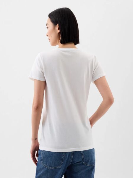 Gap Kadın T-shirt V-SS LOGO CLASSIC TEE Beyaz - XL
