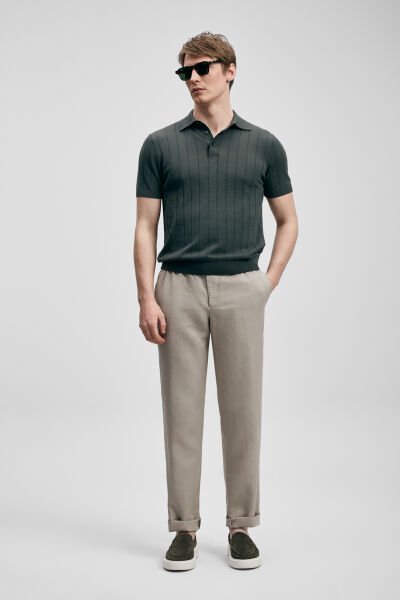 Lufian Bold Erkek Pamuklu Kazak 111090137 L - NEFTİ YEŞİL