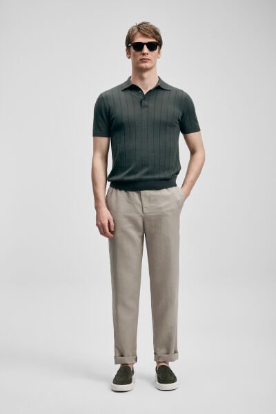 Lufian Bold Erkek Pamuklu Kazak 111090137 XL - NEFTİ YEŞİL