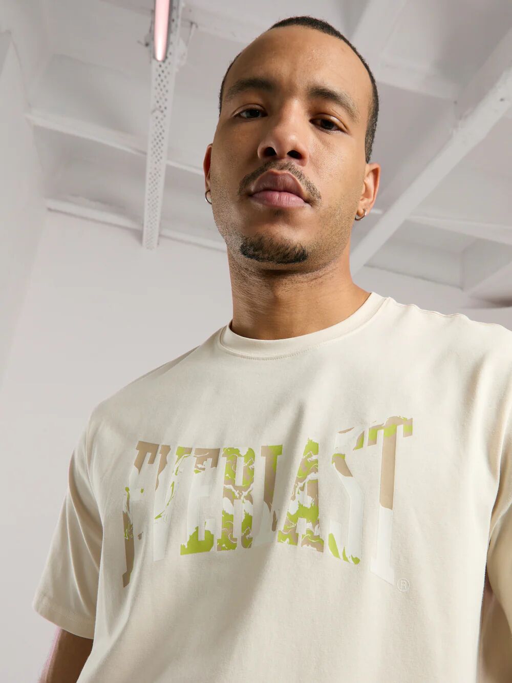 Everlast Boxing Club Logo Erkek Tişört TM0014 Bej - L