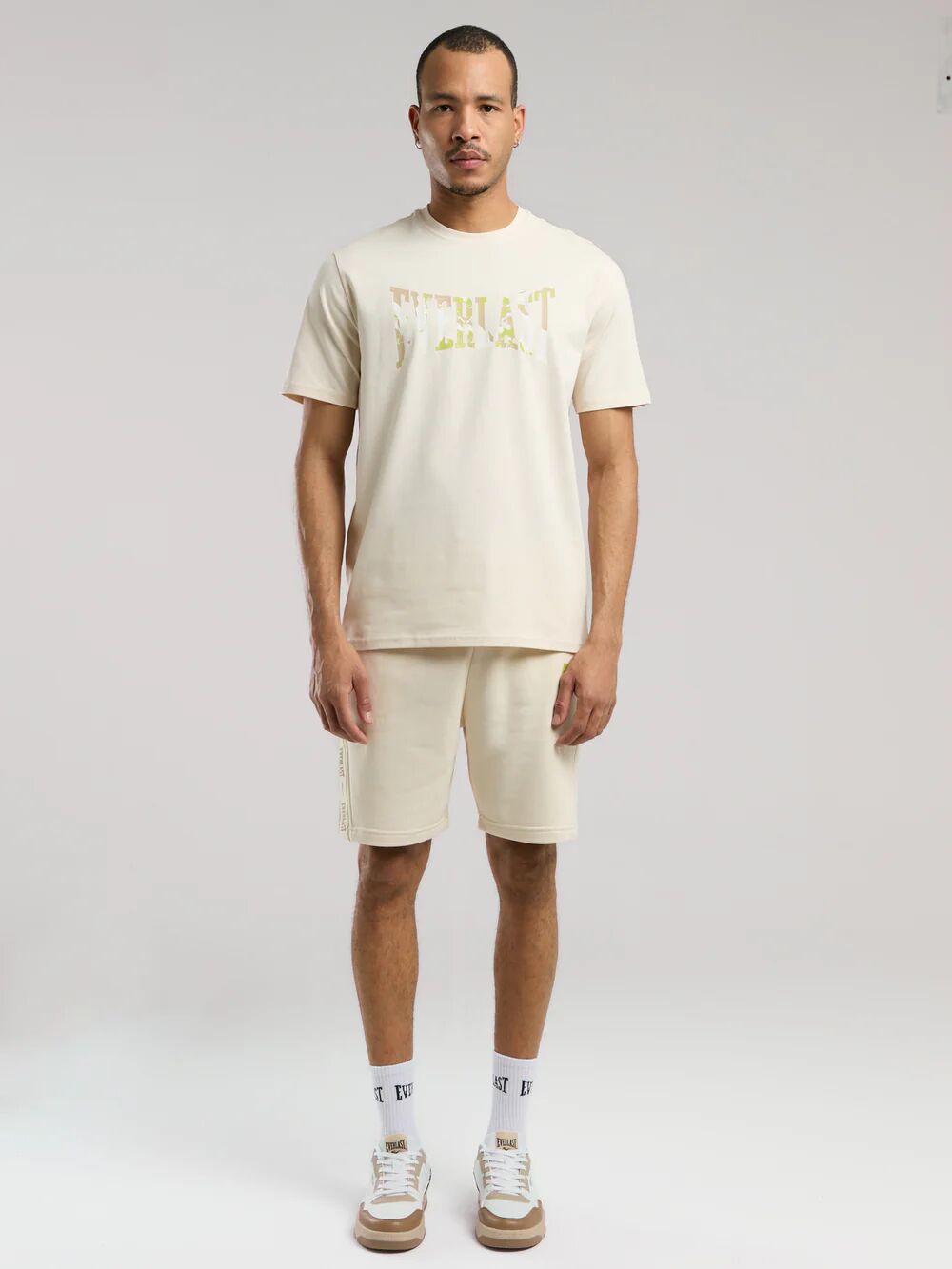 Everlast Boxing Club Logo Erkek Tişört TM0014 Bej - L