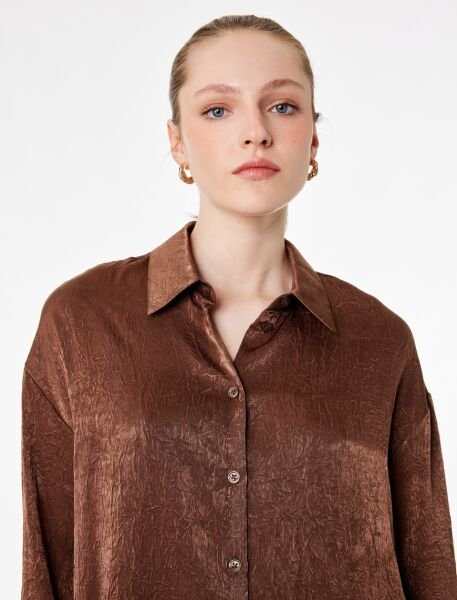 Koton Kahverengi Gömlek 6Sak60348Uw Kahverengi - 44