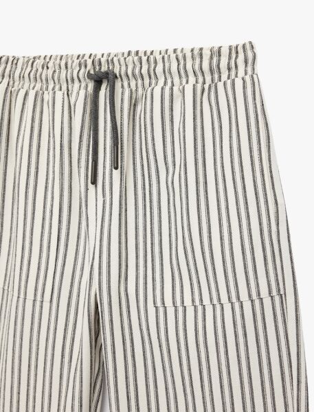 Koton Ekru Çizgili Pantolon 6Skb40021Tw Ekru - 9-10