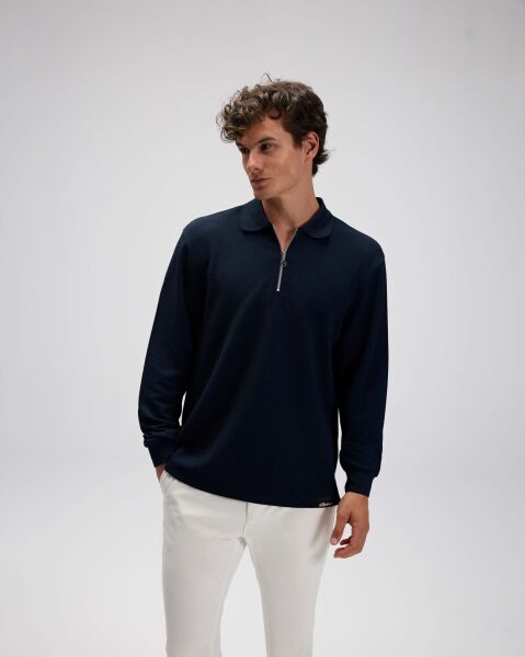 Ellesse Erkek Polo Sweatshirt EM601 Lacivert - L