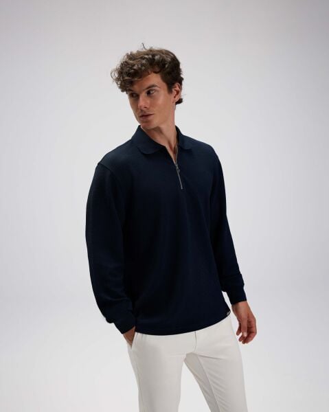 Ellesse Erkek Polo Sweatshirt EM601 Lacivert - L