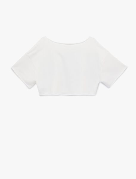 Koton Ekru Tişört 6Sal10017Ik XS - Ekru