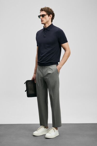 Lufian Derek Erkek Modal Karışımlı Kazak 111090134 L - KOYU LACİVERT