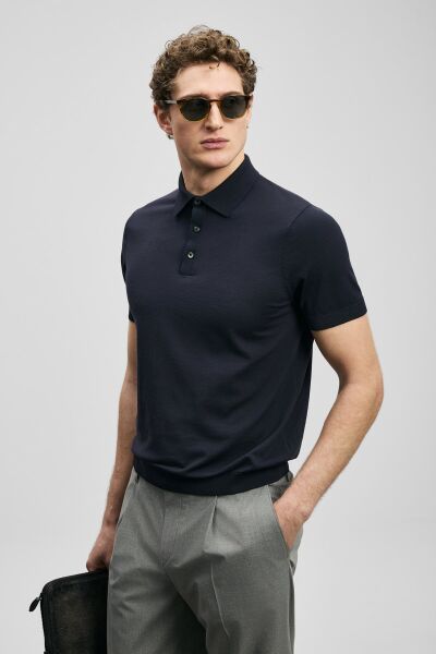 Lufian Derek Erkek Modal Karışımlı Kazak 111090134 L - KOYU LACİVERT