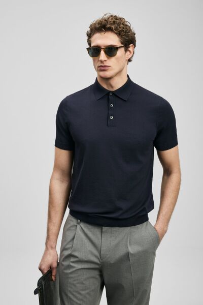 Lufian Derek Erkek Modal Karışımlı Kazak 111090134 L - KOYU LACİVERT