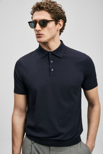 Lufian Derek Erkek Modal Karışımlı Kazak 111090134 L - KOYU LACİVERT