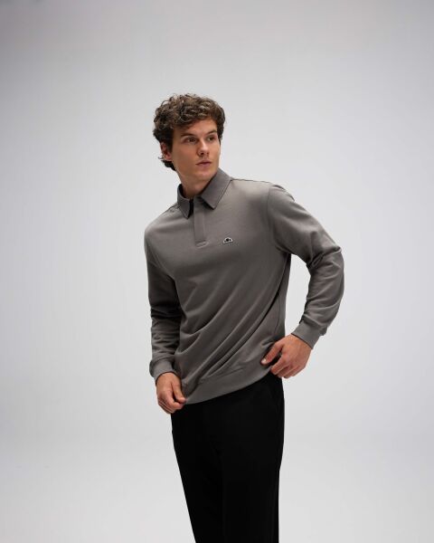 Ellesse Erkek Polo Yaka Sweatshirt EM607 Siyah - M