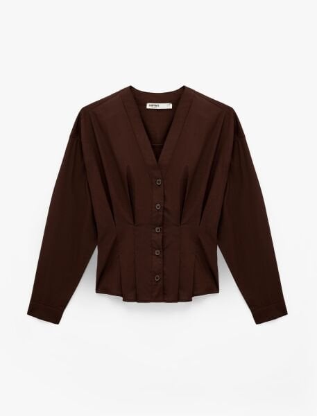 Koton Kahverengi Gömlek 6Sak60351Uw Kahverengi - 44