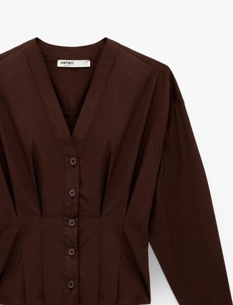 Koton Kahverengi Gömlek 6Sak60351Uw Kahverengi - 44