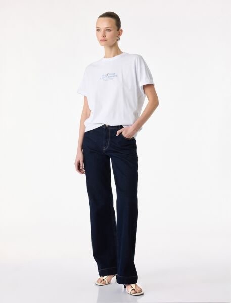 Koton Beyaz Tişört 6SAK50039EK Beyaz - XXL