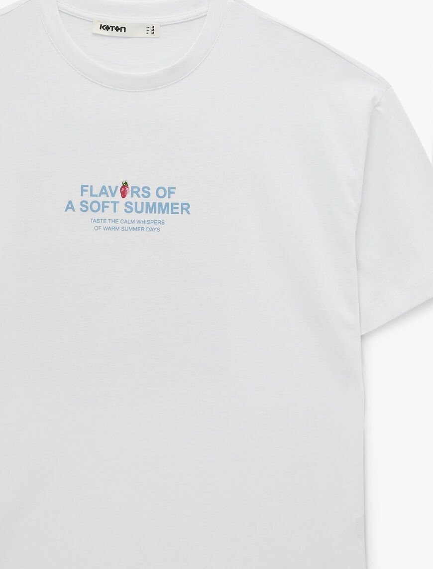 Koton Beyaz Tişört 6SAK50039EK Beyaz - XXL