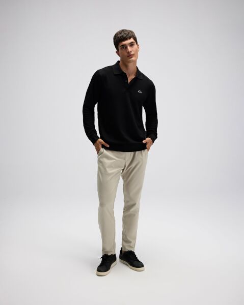 Ellesse Erkek Polo Yaka Sweatshirt EM607 Siyah - M
