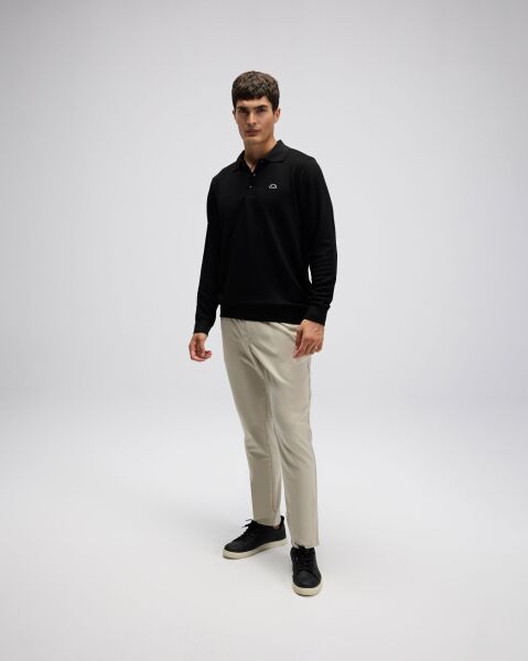 Ellesse Erkek Polo Yaka Sweatshirt EM607 Siyah - M