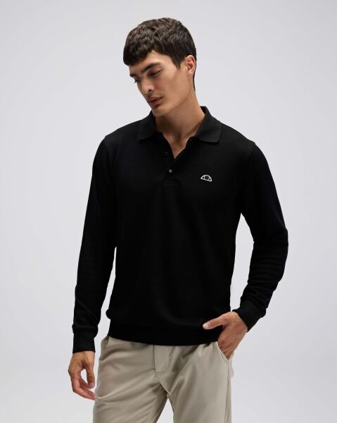 Ellesse Erkek Polo Yaka Sweatshirt EM607 Siyah - S
