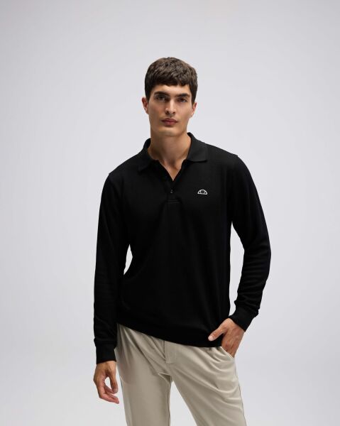 Ellesse Erkek Polo Yaka Sweatshirt EM607 Siyah - S