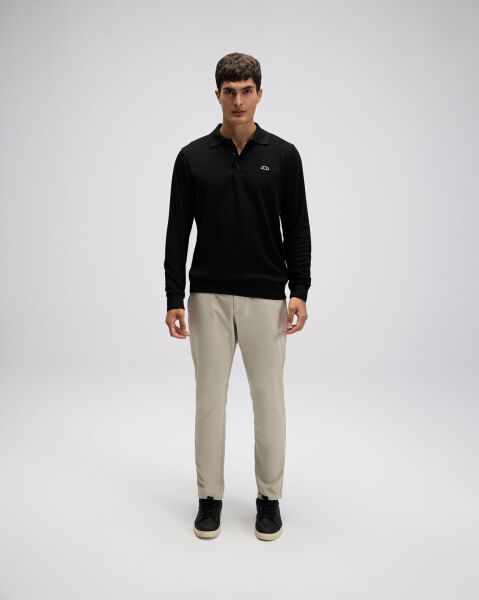 Ellesse Erkek Polo Yaka Sweatshirt EM607 Siyah - S