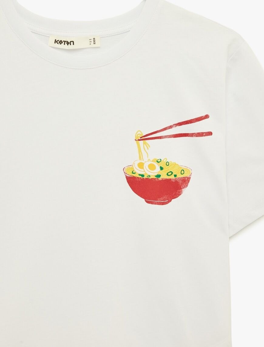 Koton Beyaz Tişört 6SAK50055EK Beyaz - XXL