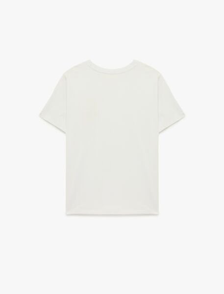 Koton Beyaz Tişört 6SAK50055EK Beyaz - XXL