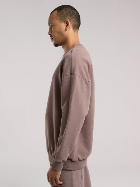 Everlast Bronx 1910 Yıkamalı Kahverengi Erkek Sweatshirt XXL - Koyu Mor