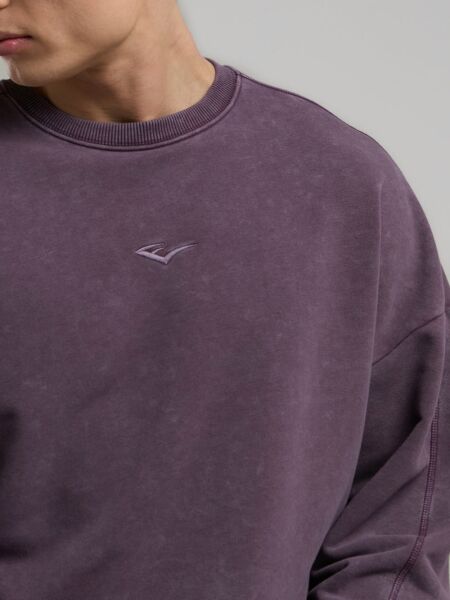 Everlast Bronx 1910 Yıkamalı Kahverengi Erkek Sweatshirt XXL - Koyu Mor