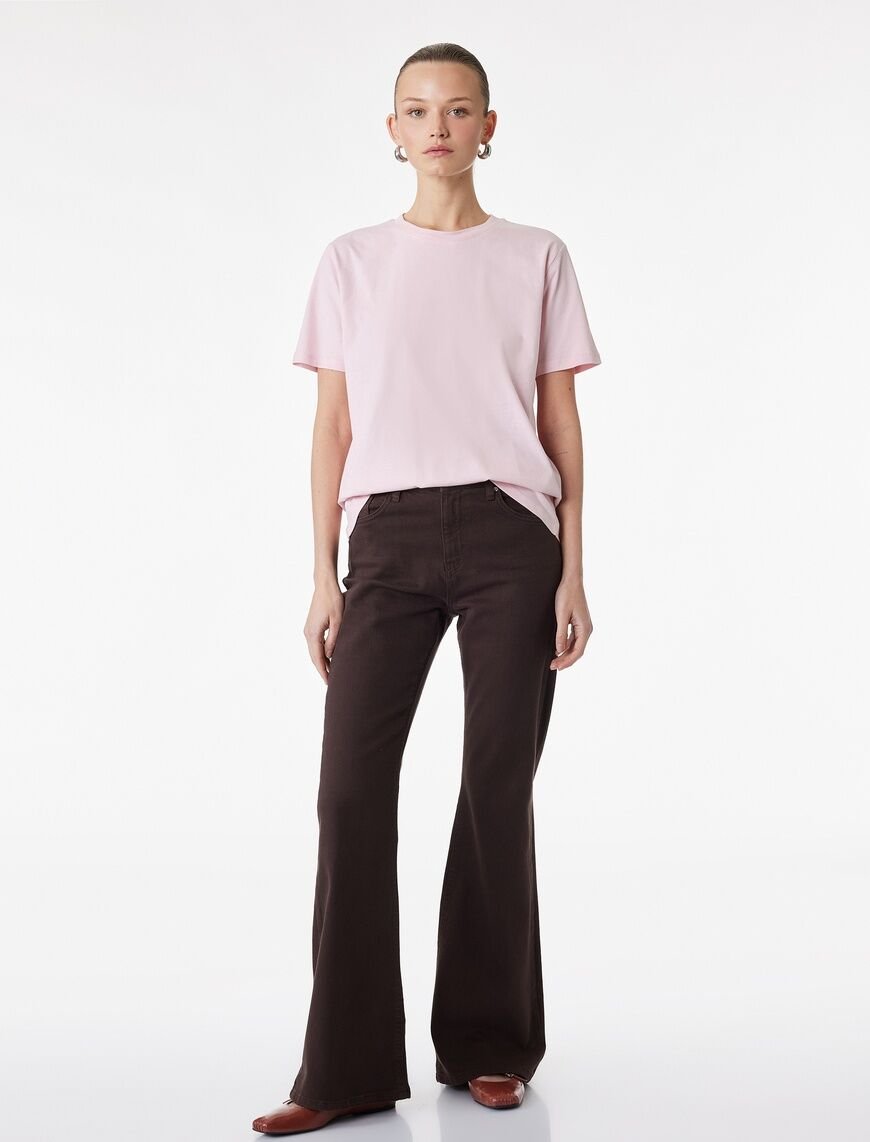 Koton Pembe Tişört 6SAK50068EK XXL - Pembe