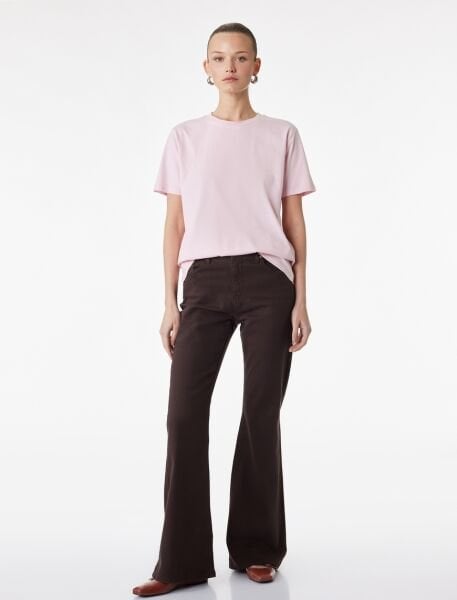 Koton Pembe Tişört 6SAK50068EK XXL - Pembe