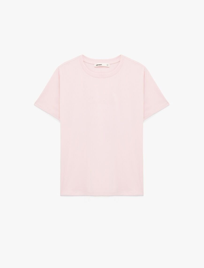 Koton Pembe Tişört 6SAK50068EK XXL - Pembe