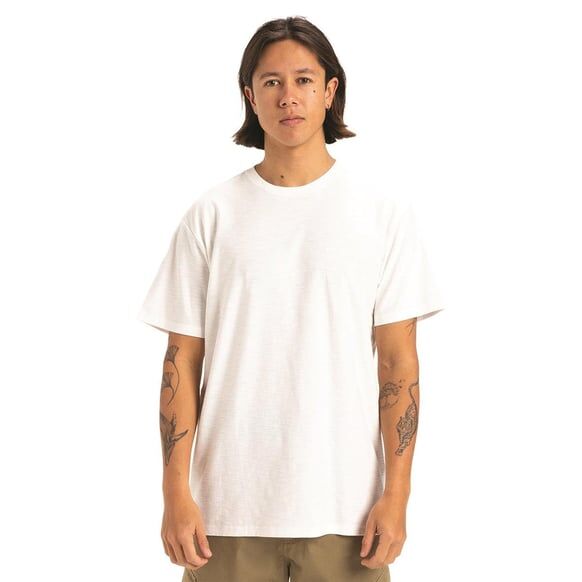 Quiksilver Slub Roundneck Erkek T-Shirt Beyaz - XXL