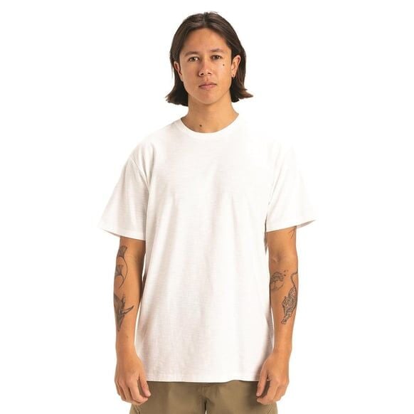 Quiksilver Slub Roundneck Erkek T-Shirt Beyaz - XXL