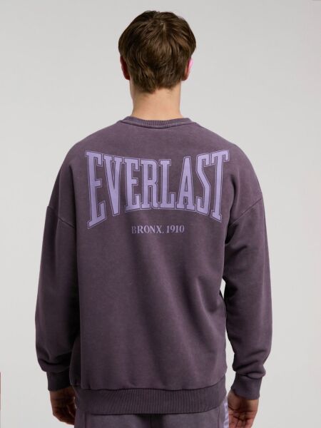 Everlast Bronx 1910 Yıkamalı Kahverengi Erkek Sweatshirt XXL - Koyu Mor
