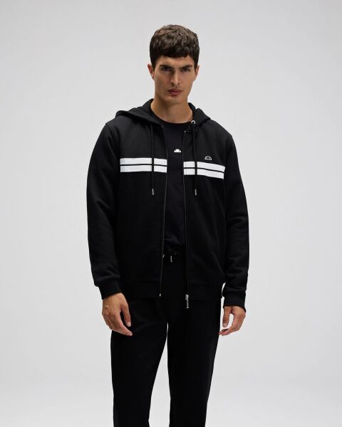 Ellesse Fermuarlı Kapüşonlu Sweatshırt Siyah - XL