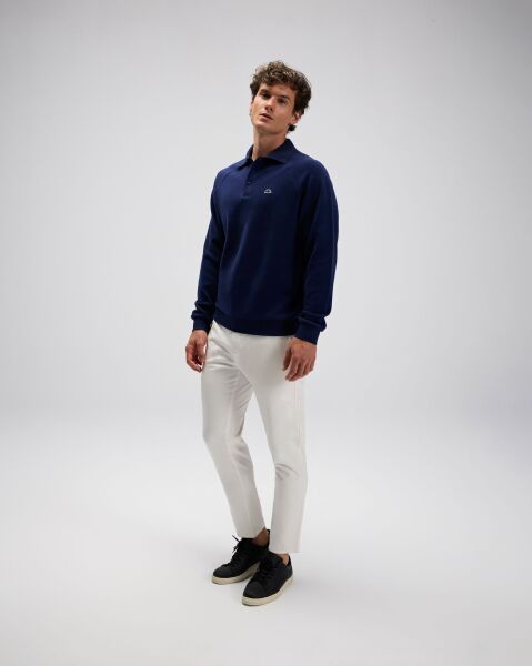 Ellesse Erkek Polo Sweatshırt Em633 Lacivert - XXL