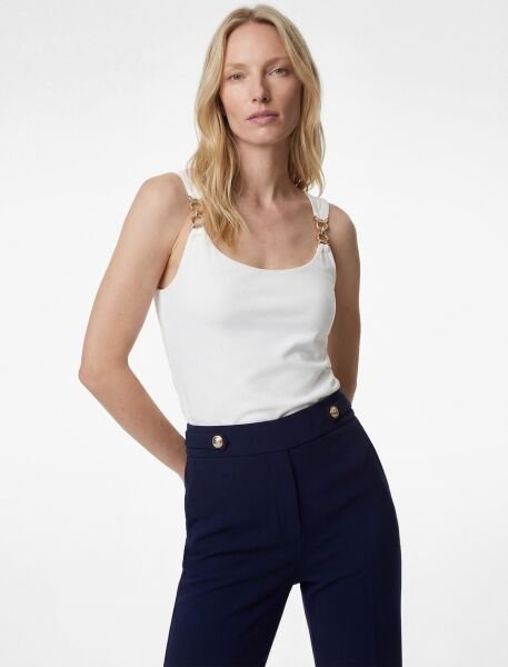 Koton Beyaz Atlet 6Sak10019Uk Beyaz - XS