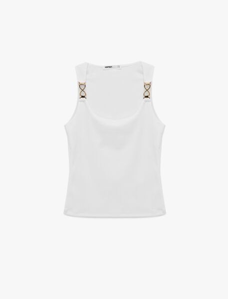 Koton Beyaz Atlet 6Sak10019Uk Beyaz - XS