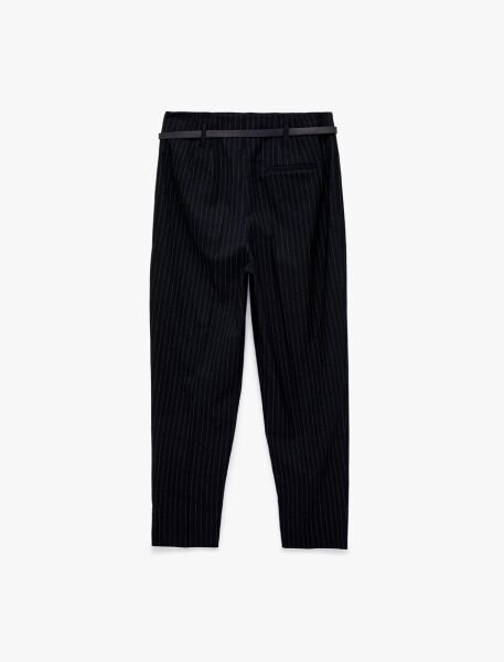 Koton Lacivert Çizgili Pantolon 6Sak40238Uw Lacivert - 42