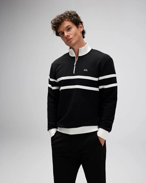Ellesse Yarım Fermuarlı Sweat Siyah - XXL