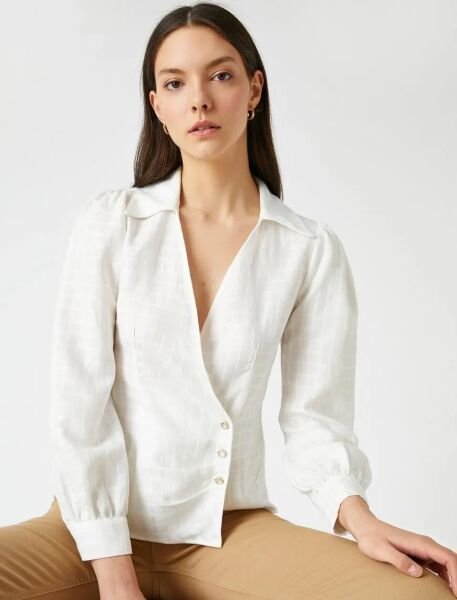 Koton Kırık Beyaz Bluz 6Sak60127Uw Beyaz - 42