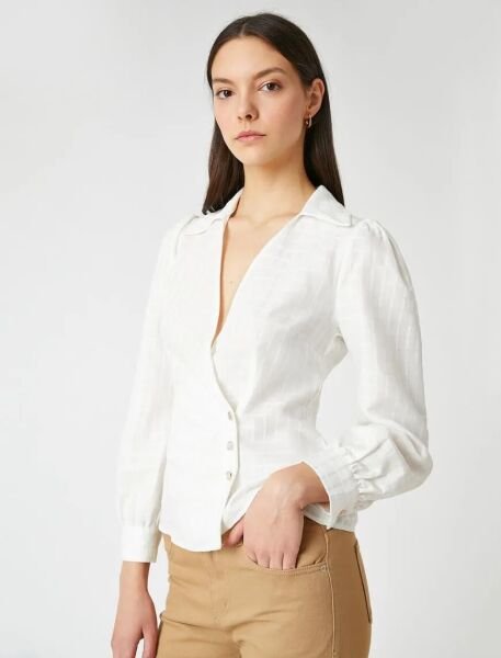 Koton Kırık Beyaz Bluz 6Sak60127Uw Beyaz - 42