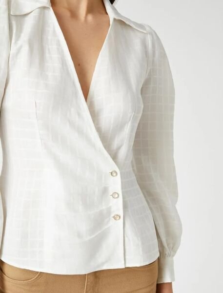 Koton Kırık Beyaz Bluz 6Sak60127Uw Beyaz - 42