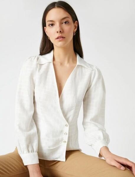 Koton Kırık Beyaz Bluz 6Sak60127Uw Beyaz - 44