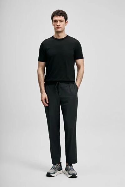 Lufian Tino Erkek Modal Karışımlı Yarım Kollu Kazak 111090156 Siyah - 3XL
