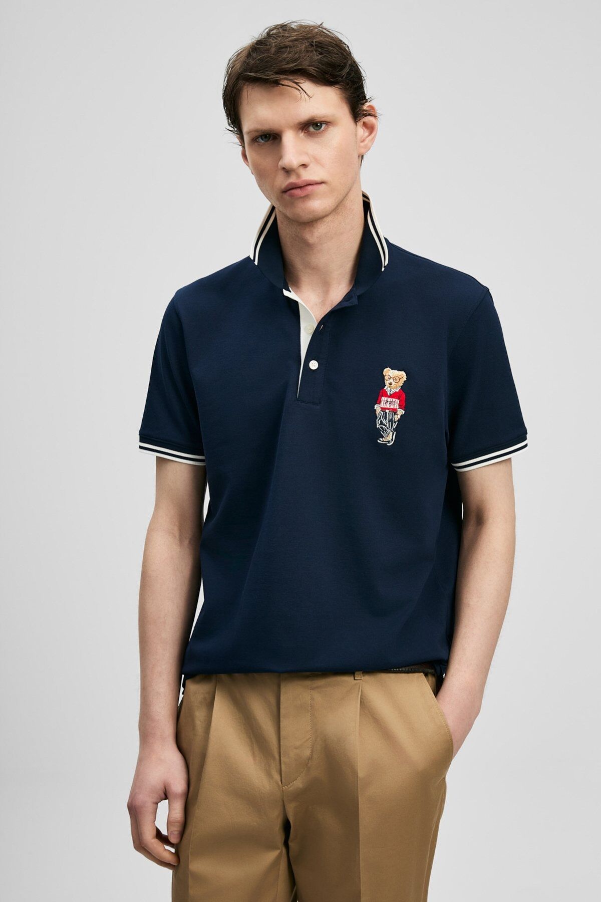 Lufian Brady Smart Erkek Polo Tişört 111040245 Lacivert - 3XL