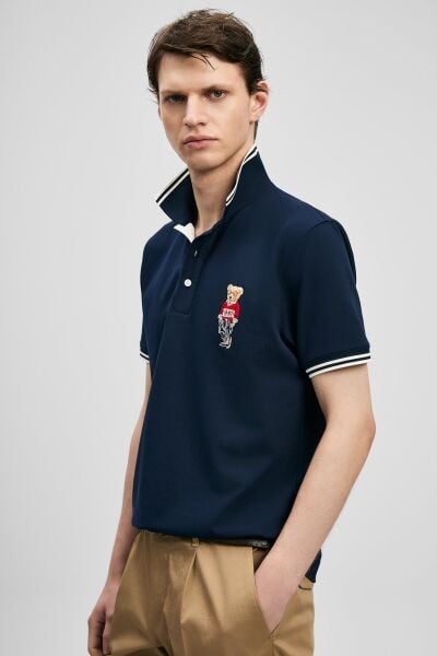 Lufian Brady Smart Erkek Polo Tişört 111040245 Lacivert - 3XL